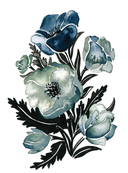 Blue Poppies III 5x7 Art Print