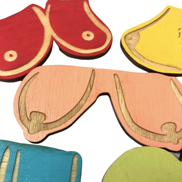 Tits Out: Set of 5 Magnets