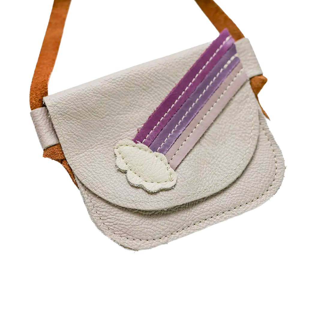 Rainbow on Oyster Leather Purse Toddler & Kids