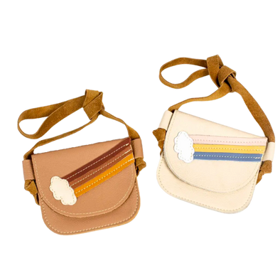 Cream & Oat Rainbow Leather Purse Toddler & Kids