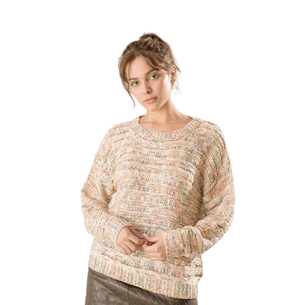 Rainbow Thread Knit Pullover Sweater