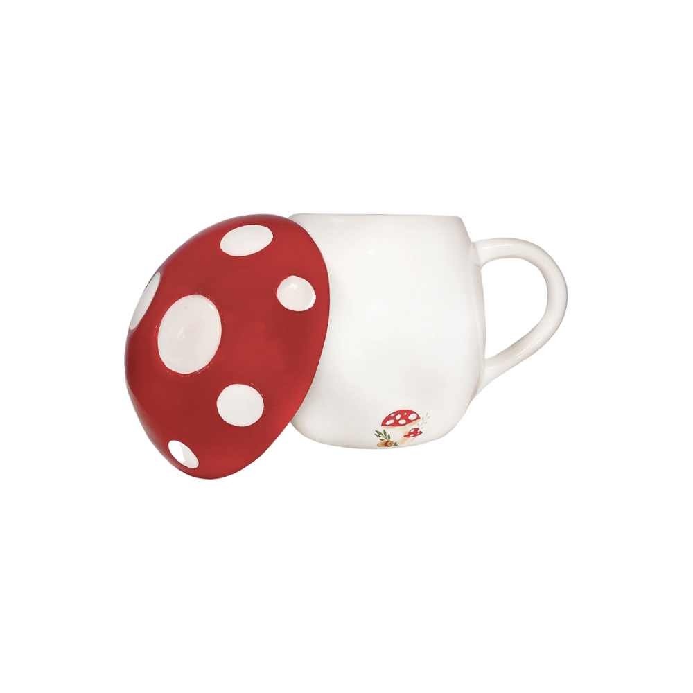 Mushroom 12oz Mug with Lid