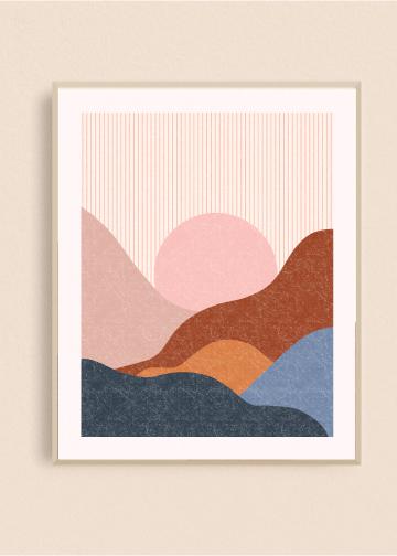Striped Rolling Sunset 8x10 Art Print
