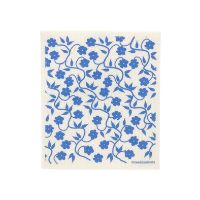 Periwinkle Vines Swedish Dishcloth