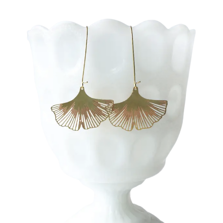Ginkgo Biloba Leaf Earrings