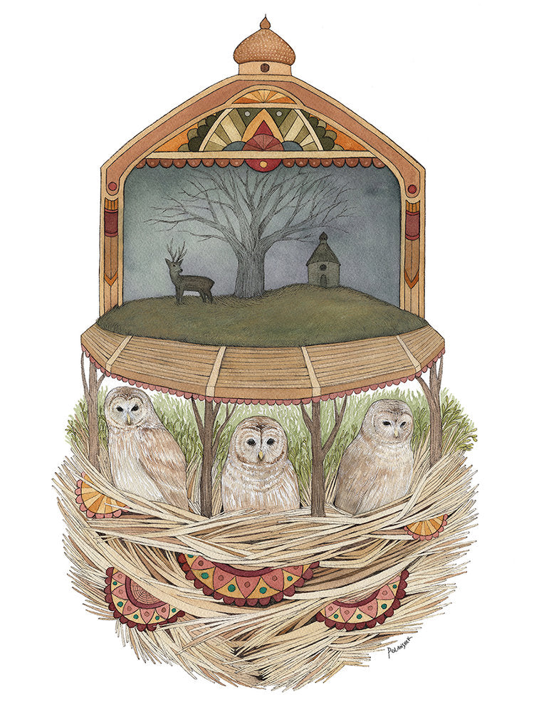 The Owls Convened - Art Print