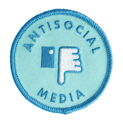 Antisocial Media Embroidered Iron-On Patch
