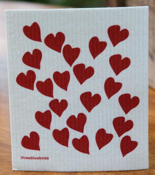 Love Ya /Hearts Swedish Dishcloth