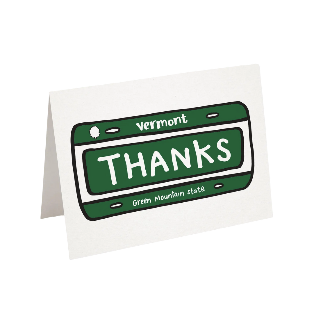 VT License Plate "THANKS" Card