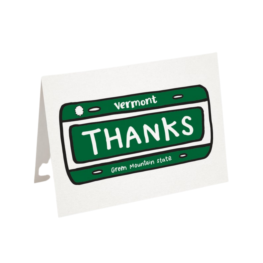 VT License Plate "THANKS" - Card