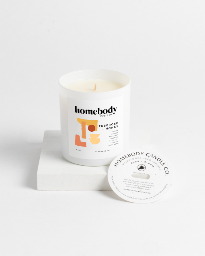 Tuberose and Honey Burn and Bloom Candle