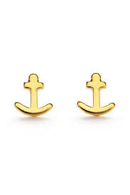 Tiny Anchor Stud Earrings
