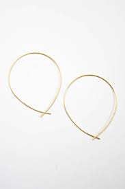 Teardrop Threader Hoop Earrings - Gold