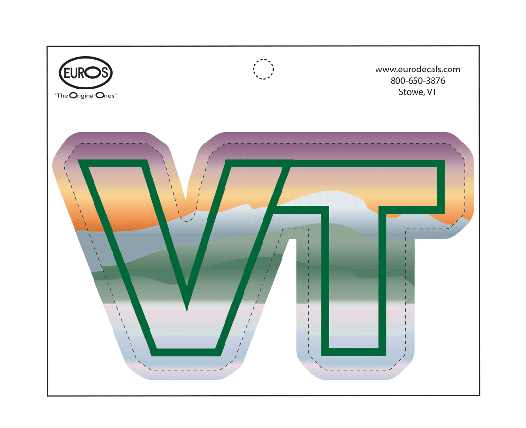VT Sunset Mountains Die-cut Sticker