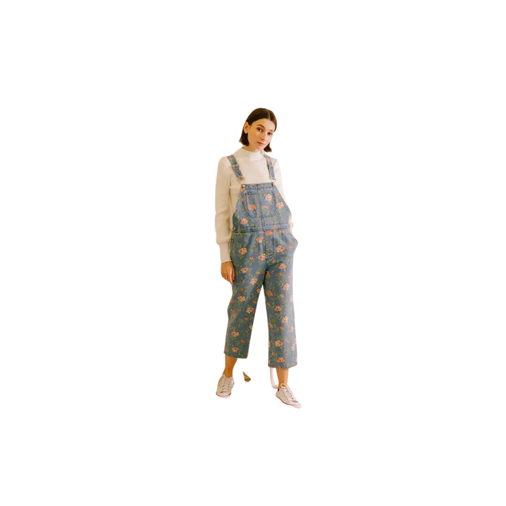 Tiny Floral Print Overalls