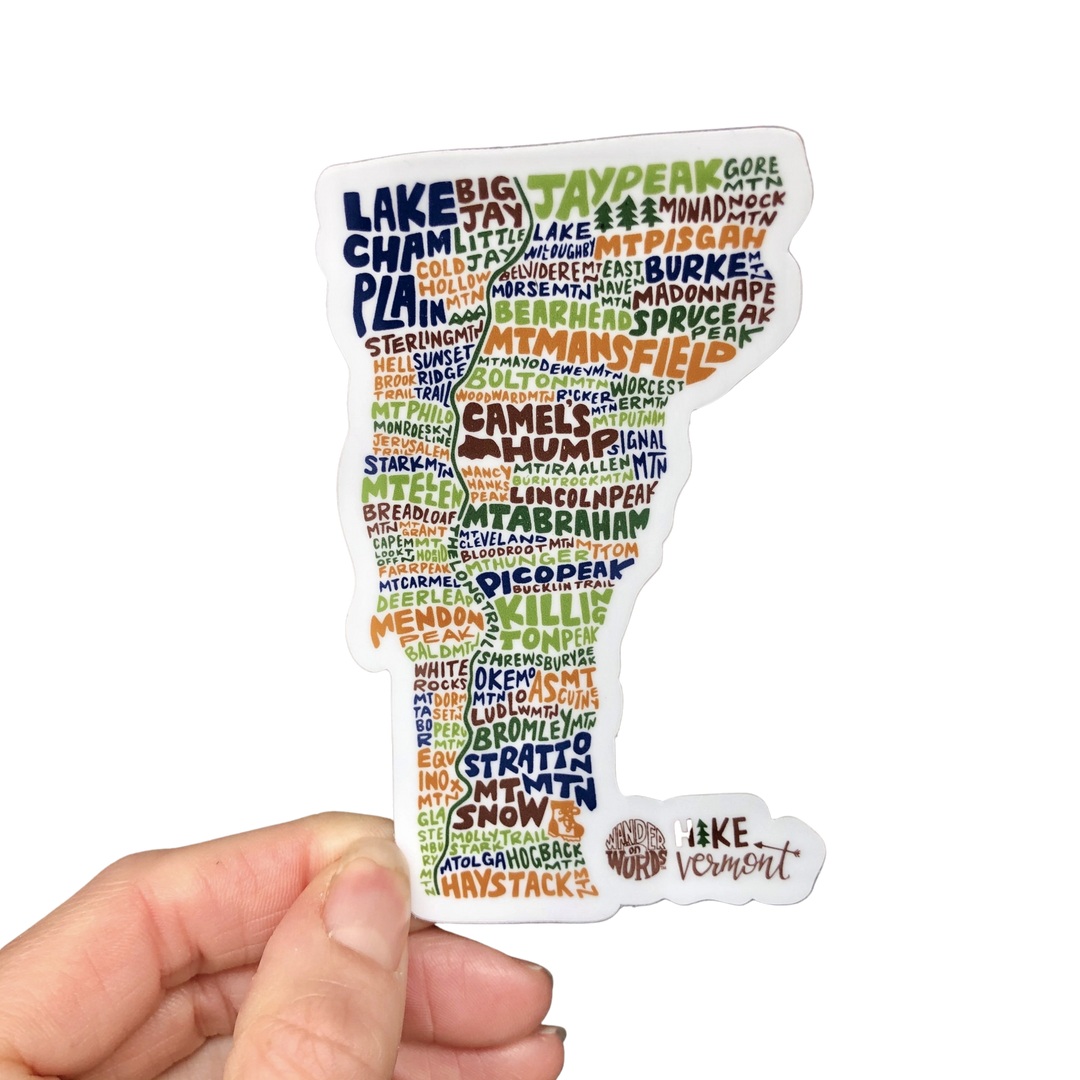 Hand-Lettered Hike Vermont Sticker