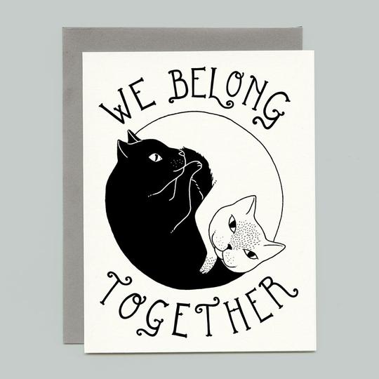 Yin Yang Cats Greeting Card