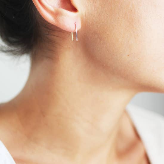 Mini Square Minimalist Wire Earrings