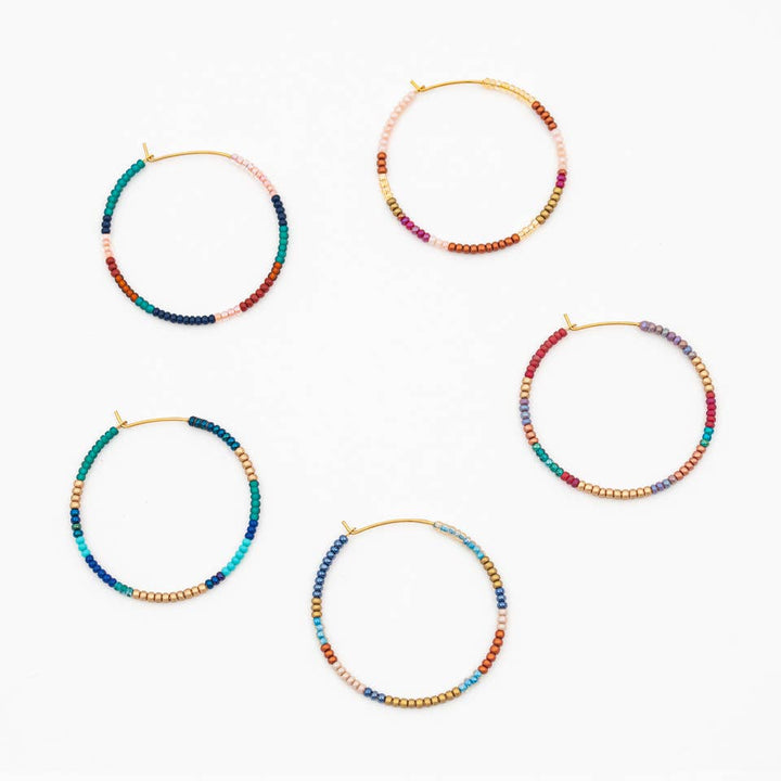 Beaded Hoop Earrings