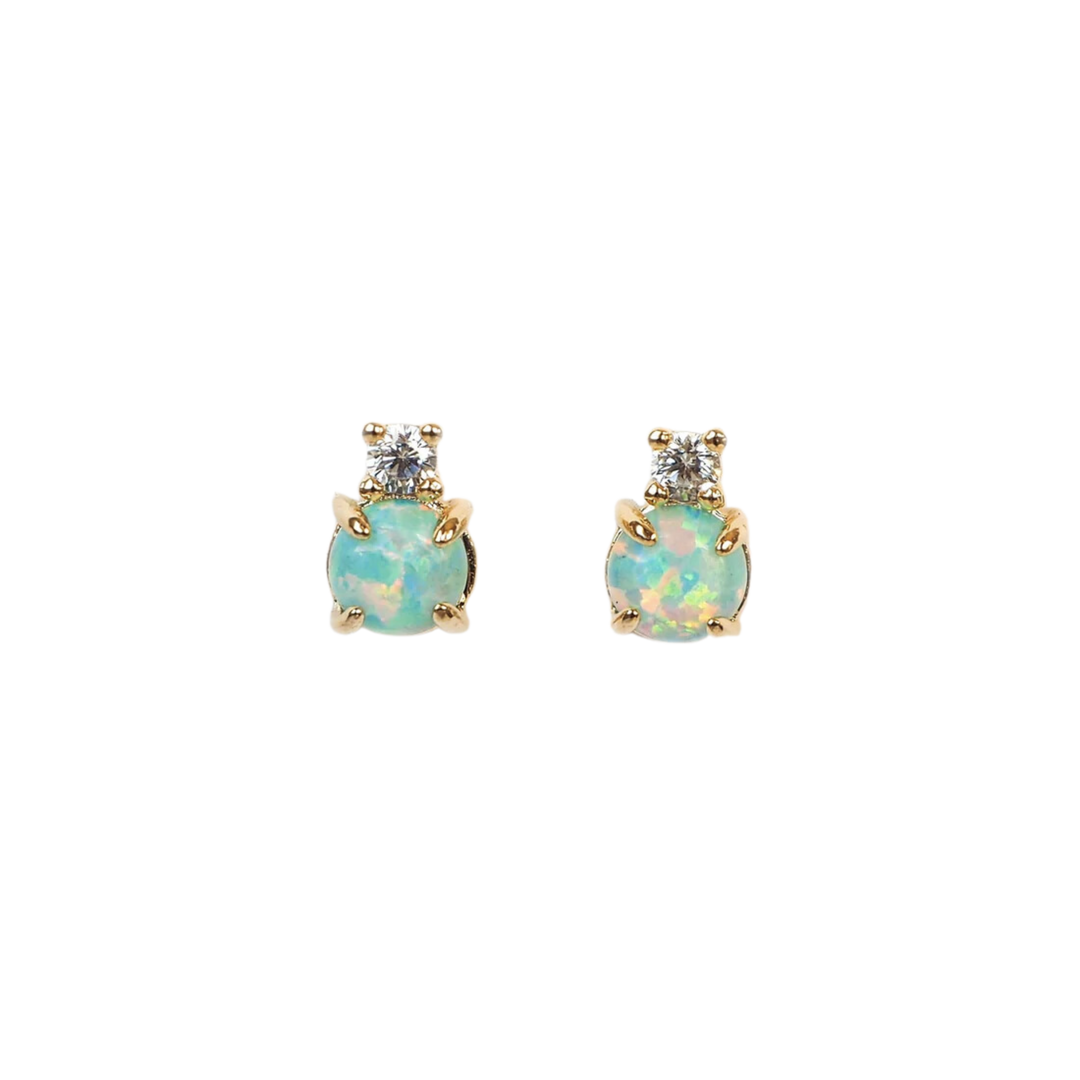 Opal CZ Stud Earrings