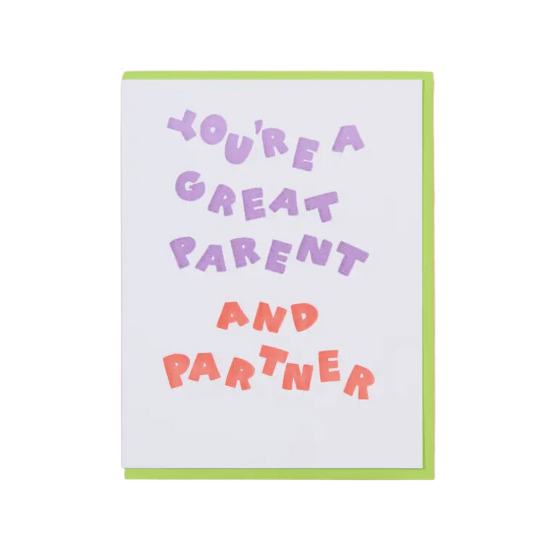Parent and Partner Mother's Day Letterpress Greeting Card