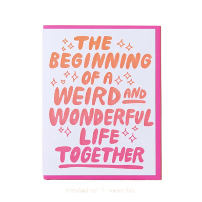 Weird & Wonderful Wedding Letterpress Greeting Card