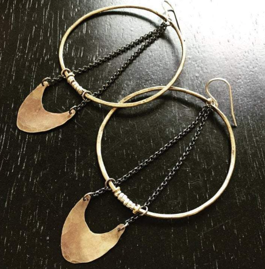 Brass Warrior Earrings - Large