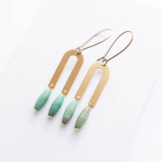 U Shaped Turquoise Earrings