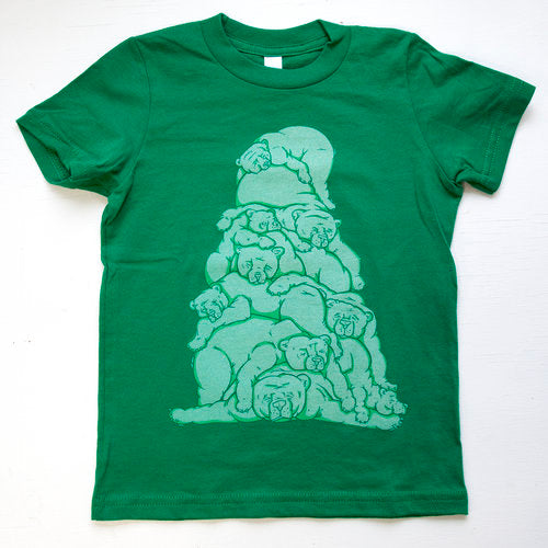 Green Bear Pile Tee-Toddler/Kids