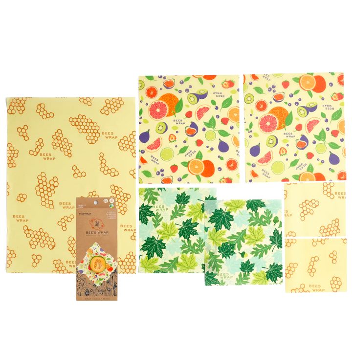 Variety Pack 7 Bee's Wrap - Honeycomb, Fresh Fruit & Forest Floor