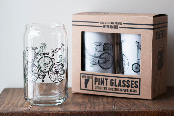 Set of Two 16 Oz Can Shaped Glasses