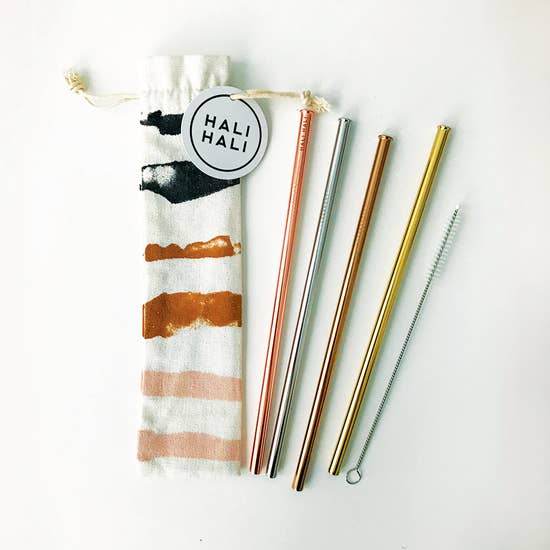 6 Piece Reusable Straw Set- Assorted Patterns