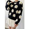 Daisy Print in Teddy Sweater