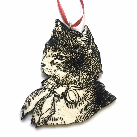 Cat with Bow Ornament