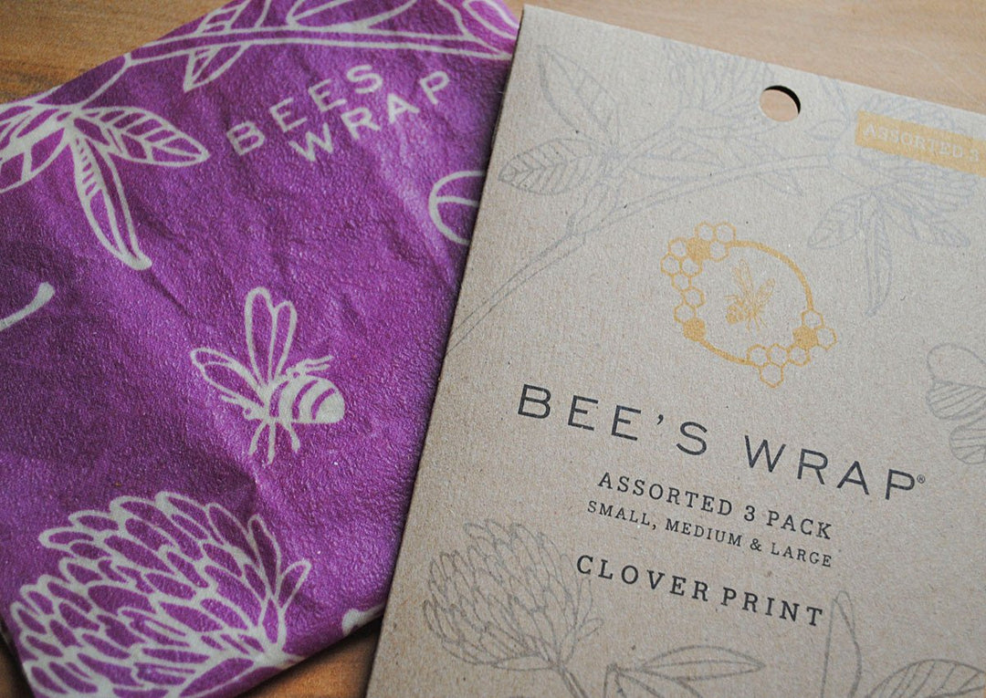 Set of 3 Assorted Wraps, in Clover Print Bee's Wrap