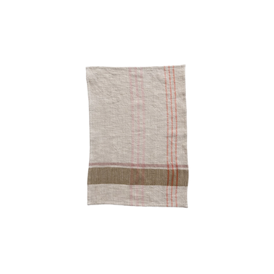 Woven Cotton and Linen Plaid Tea Towel