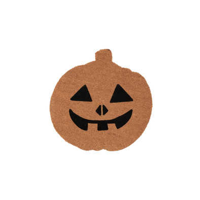27-1/2" Round Natural Coir Jack-O-Lantern Doormat