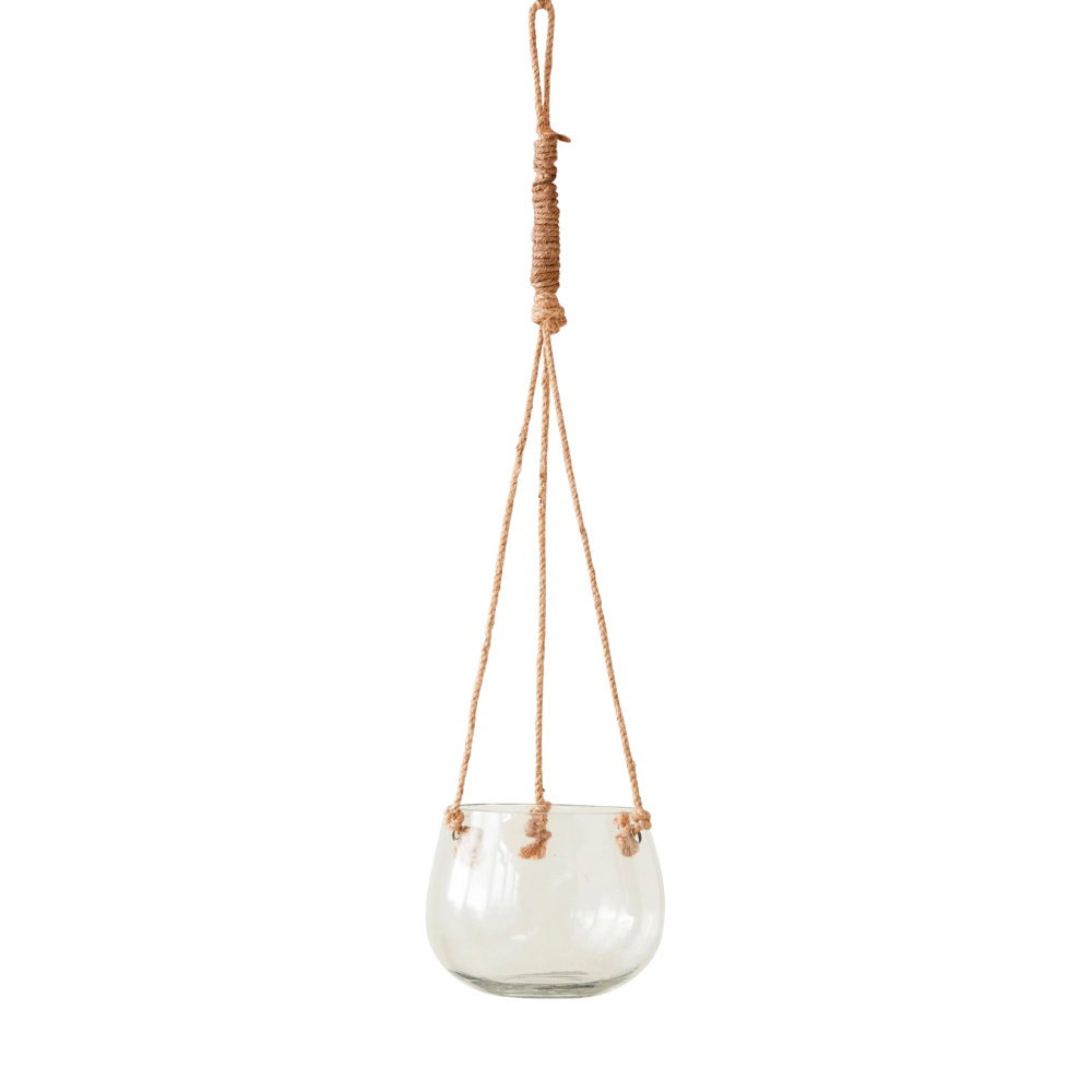 Hanging Vase Planter with Jute Rope – Golden Hour Gift Co
