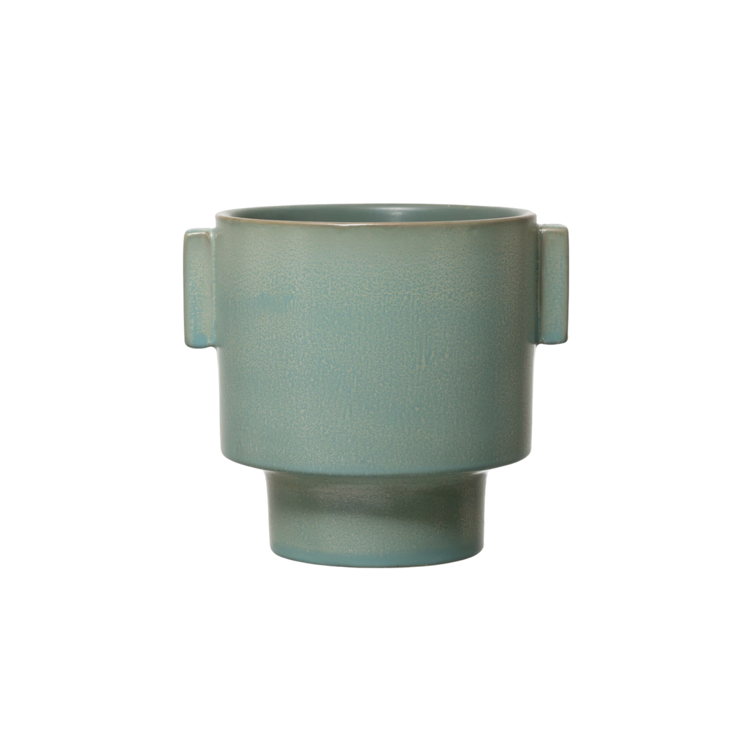 Minty Blue Footed Pot Planter