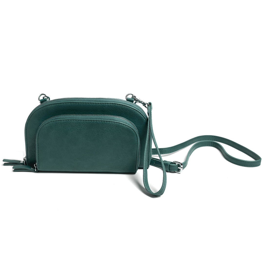 Oval Double Crossbody/Wristlet Bag - Jade