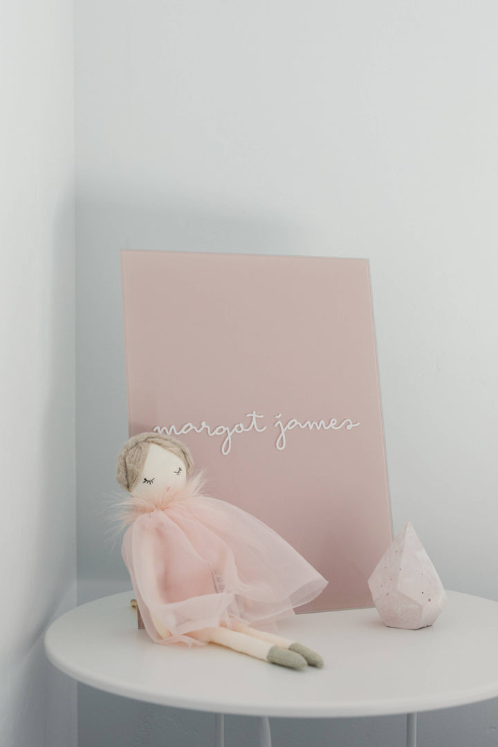 Glass Magnetic Dry Erase Board Pink 16x20"
