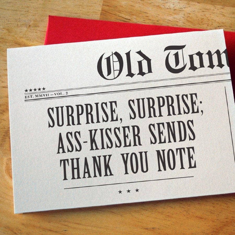 Ass Kisser Thank You Card