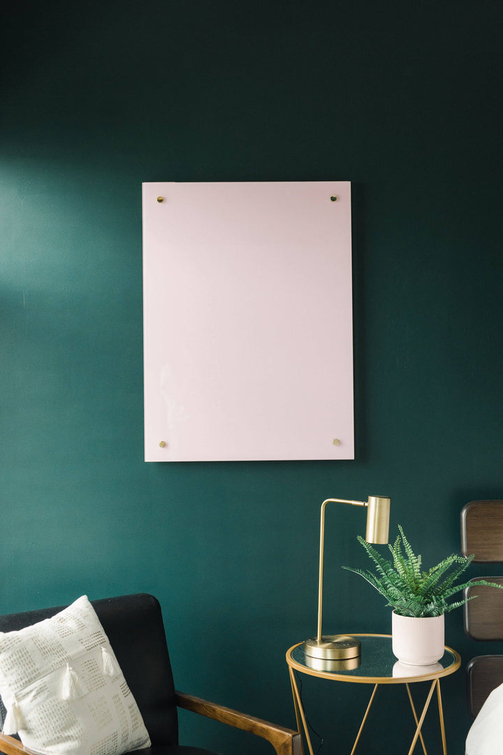 Glass Magnetic Dry Erase Board Pink 16x20"