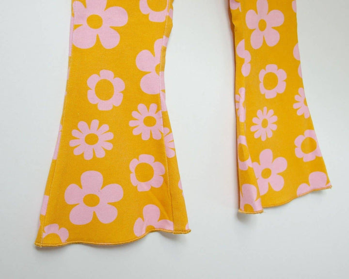 Printed Jersey Knit Bell Bottoms
