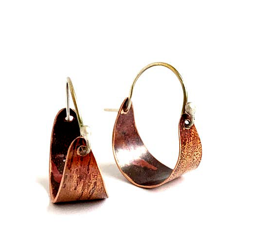 Wide Copper Hoops - Small