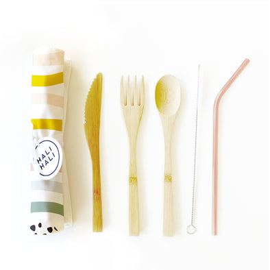 6 Piece Reusable Cutlery Set- Assorted Patterns