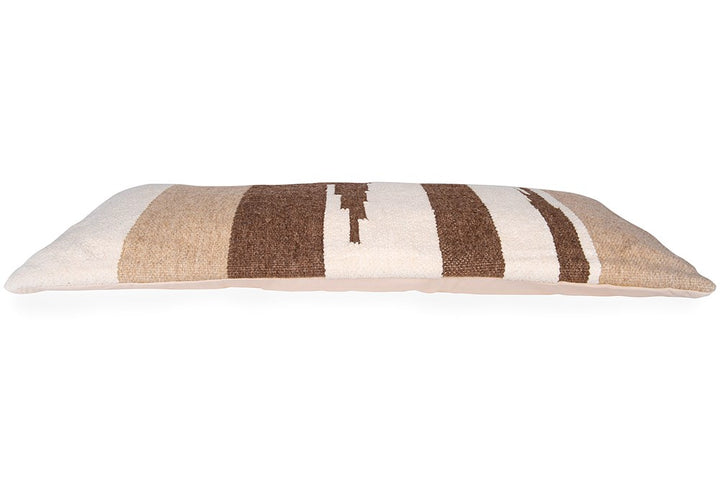 Hand-Woven Wool Kilim Pillow, Brown 36"L x 16"H