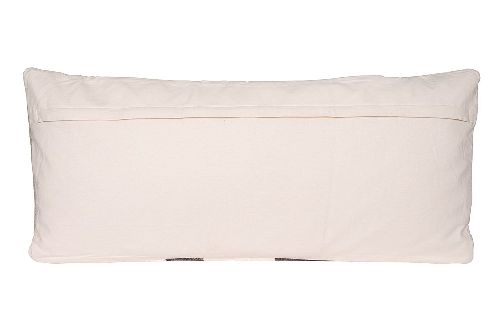 Hand-Woven Wool Kilim Pillow, Brown 36"L x 16"H