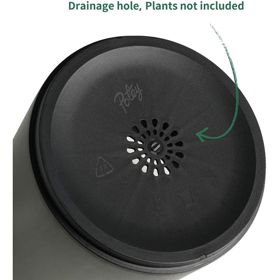 Black Plastic Pot with Saucer