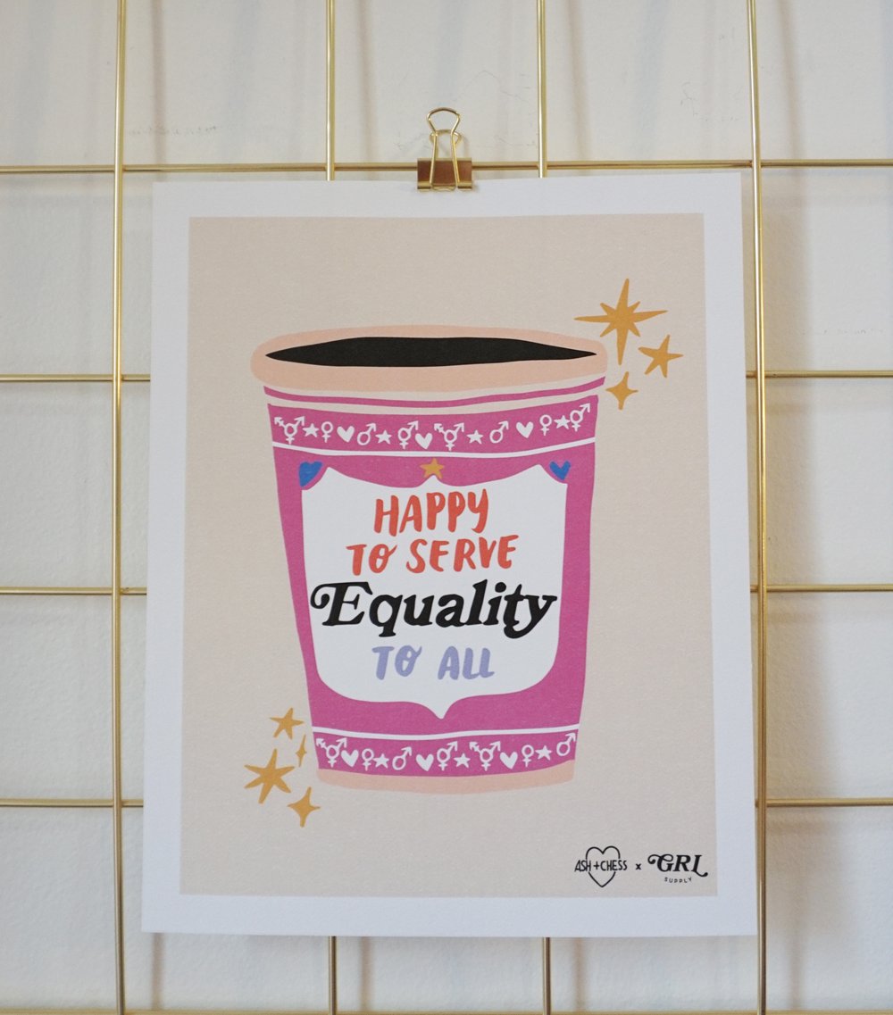 8" x 10" Equality Coffee Art